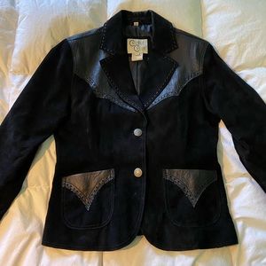 Vintage black suede/leather western jacket